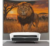 kaiyun Lion Tapestry Standing Proudly on The Golden Savannah Wall Hanging Bedroom Home Decor 130cmx150cm