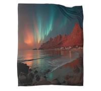 kaiyun Lofoten Islands, Norway Blanket,Soft,Comfortable And Warm,3D Beautiful Northern Lights Pattern,Suitable for Home And Camping,40x50inch(100x130cm)