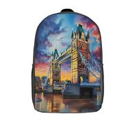 kaiyun London Bridge Teenagers Backpack Middle School Students n Architecture Style Bookbag Outdoor Daypack 17inch