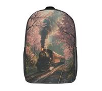 kaiyun Lovely Train in Spring Boys Girls Babies Toddler Backpack Side Hidden Pockets,Beautiful Scenery,with Adjustment Buckle Kids Travel Bag For, 17inch