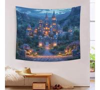 kaiyun Magnificent Architecture Decorations Tapestry Castle 3D Printing Wall Blanket Wall Hanging for Living Room Bedroom Dorm Decor 180cmx230cm