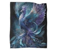 kaiyun Majestic And Mysterious Phoenix, Silver Nebula Patterned Throw Warm for Camping Outdoor Lightweight for Sofa Bed 70x80inch(180x200cm)
