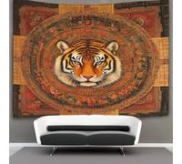 kaiyun Mandala Tapestry Wall Hanging Tiger Head Wall Art for Living Room Bedroom Dorm 70cmx100cm
