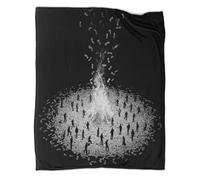 kaiyun Many People Gathered Around The Money Bonfire Super Soft Blanket | Throws | Fluffy And Warmth Comfortable Travel Cover,50x60inch(127x152cm)