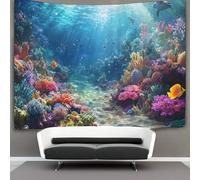 kaiyun Marine Life Decor Tapestry,Underwater World Wall Art Tapestries Wall Hangings for Living Room Bedroom Dorm 100cmx150cm