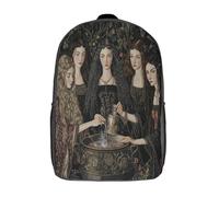 kaiyun Medieval Art Backpack Rucksack Lightweight with Woman Boiling Potion in Cauldron School Bag for Boys And Girls Kids Bags Christmas,Back to School Gift,17inch