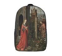 kaiyun Medieval Art Backpack School Bags Kids,for Girls,Boys Figures Gardens Buildings Bookbag for Elementary,Children's Rucksack 17inch