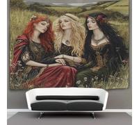 kaiyun Medieval Art Tapestry Bedroom Aesthetic - Indie Wall Room Decor Girl in The Field Wall Hanging,Wall Art 150cmx200cm