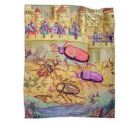 kaiyun Medieval City Blanket - Versatile Warm Bedding Giant Beetle Soft And Comfortable Travel Bed Throws And Patchwork Quilts 40x50inch(100x130cm)