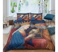 kaiyun Medieval Crowned Queen, Skull Printed Duvet Cover, 3Pcs with Pillowcase Bedding Bed Set,Microfibre Quilt Covers,3D Print, for Children Kids Boys Girls King（220x240cm）