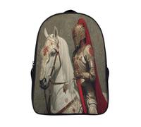 kaiyun Medieval Female Knight Backpack School Bags Kids,for Girls,Boys Beautiful White Armored Warhorse Bookbag for Elementary,Children's Rucksack 16 inch