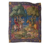 kaiyun Medieval Hunting Illuminated Manuscripts Blanket 3D Printed Throws Suitable Teens Adults Soft Plush Suitable for Holiday Bed Sofa 80x90inch(200x230cm)