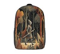 kaiyun Medieval Knight Running through The Forest Teenagers Backpack Middle School Students Bookbag Outdoor Daypack 17inch