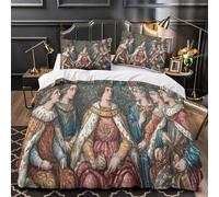 kaiyun Medieval Manuscript Illustrations 3D Print Duvet Cover 3 Piece Quilt Covers Bedding with Zipper Closure,with Pillowcase Microfiber for Boys Girls Adult Super King（260x220cm）