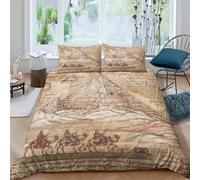 kaiyun Medieval Manuscripts Duvet Cover Set 3D Print Bedding Pyramids of Giza during The Abbas Dynasty Pattern Microfibre With Pillowcase For Kid Teens Adults Double（200x200cm）