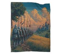 kaiyun Medieval Soldiers Marching in Formation to The Battlefield Throws,Soft And Warm Printed Flannel for Bed And Sofa 60x80inch(150x200cm)