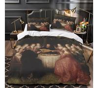 kaiyun Medieval Style 3PCs Duvet Cover Sets, 3D Playing The Lute at A Banquet Printing Themed, Comfortable, Soft Bedding Set Bedroom Decor Super King（260x220cm）