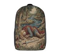 kaiyun Medieval Style Backpack Wounded Warrior Lying by The River Bookbags for Boys And Girls With,Travel School Bag Toddler Rucksack for Books And Toys 17inch