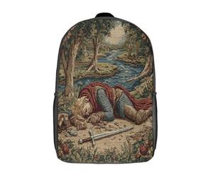 kaiyun Medieval Style Backpack Wounded Warrior Lying by The River Bookbags for Boys And Girls With,Travel School Bag Toddler Rucksack for Books And Toys 17inch