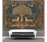 kaiyun Medieval Style Tapestry Scene of Deer Hunting in The Forest Wall Hanging for Bedroom Home Decor HD Printing Living Room, Dorm 150cmx200cm