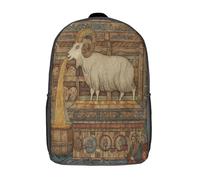 kaiyun Medieval Viking Manuscript Illustrations, Goats Backpack Rucksack Lightweight with School Bag for Boys And Girls Kids Bags Christmas,Back to School Gift,17inch