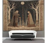 kaiyun Medieval Viking Manuscript Illustrations Tapestry Bedroom Aesthetic - Indie Wall Room Decor Wall Hanging,Wall Art 180cmx230cm