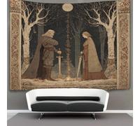 kaiyun Medieval Viking Manuscript Illustrations Tapestry Tapestries 3D Wall Hanging Home Decorations for Room 70cmx100cm