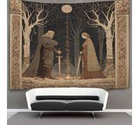 kaiyun Medieval Viking Manuscript IllustrationsTapestry Wall Hangings Living Room Decorative for Bedroom 150cmx200cm