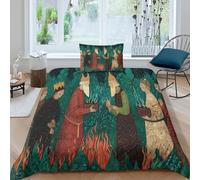 kaiyun Medieval Viking Villagers Exchange Humorous Riddles And Jokes Duvet Cover Set 3D Printed Bedding Set, Quilt Cover,3 PCs - Shrink & Fade Resistant for Children Kids Boys Girls Single（135x200cm）