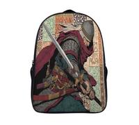 kaiyun Medieval Warrior Portrait Boys Girls Babies Toddler Backpack Side Hidden Pockets,with Adjustment Buckle Kids Travel Bag For, 16 inch