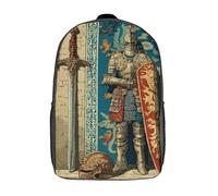 kaiyun Medieval Weapons And Armor Kids Travel Backpack Kindergarten Angel Warrior Schoolbag Bookbag For Girls Boys Baby 17inch