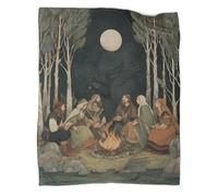 kaiyun Men And Women of An Ancient Celtic Tribe Sitting Around A Campfire Pattern Soft Throw Blanket 3D Printing Suitable for Living Room Bedroom Sofa Sofa Warm And Comfortable 60x80inch(150x200cm)