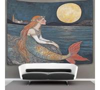 kaiyun Mermaid Tapestry Wall Hanging Scandinavian Folk Art Wall Art for Living Room Bedroom Dorm 150cmx200cm