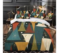 kaiyun Mid-Century Modern Patterns 3D Print Atomic Age Retro Colors Kids Bedding Set 3 Pieces Ultra Soft Microfiber Comforter Cover Quilt Cover,Shrink & Fade Resistant Super King(260x220cm)