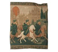 kaiyun Miniature Stylized Arab Warrior Riding A Horse Blankets, Soft And Lightweight All Season Throws,Bedding for Kids And Adults,for Picnics,Travel,Home Decoration,50x60inch(127x152cm)
