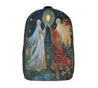 kaiyun Moon And Star Goddess Backpack for Girls Russian Folk Art Style Children's Bookbag Lightweight for School Travel Bag,Teen Boys Daypack 17inch