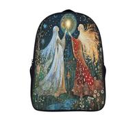 kaiyun Moon And Star Goddess Kids Travel Backpack,Large Capacity Bag For Girls Boys Teenagers Breathable Design Russian Folk Art Style Bookbag 16 inch