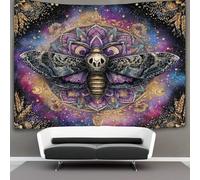 kaiyun Moth Mandala Tapestry Bedroom Aesthetic - Indie Wall Room Decor Sacred Geometry Art Wall Hanging,Wall Art 180cmx230cm