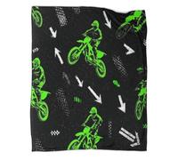 kaiyun Motocross Riders Super Soft Blanket | Stylized Neon Graphic Throws | Fluffy And Comfortable Travel Cover,80x90inch(200x230cm)