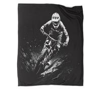 kaiyun Mountain Biking at Night Blanket,Soft,Comfortable And Warm,3D Black And White Sports Scene Pattern,Suitable for Home And Camping,60x80inch(150x200cm)