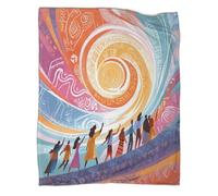 kaiyun Native American Patterns, Spiral Lines Throws,Soft And Warm Printed Flannel for Bed And Sofa 70x80inch(180x200cm)