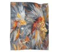 kaiyun Native Americans Bedding Blanket Printed Fluffy Soft Comfortable Suitable for Sofa Bed 70x80inch(180x200cm)