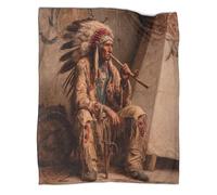 kaiyun Native Americans Holding Scepters Blankets, Soft And Lightweight All Season Throws,Bedding for Kids And Adults,for Picnics,Travel,Home Decoration,70x80inch(180x200cm)