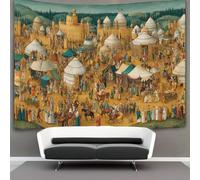 kaiyun Nomads Riding Horses in Medieval Style Decorations Tapestry 3D Printing Wall Blanket Wall Hanging for Living Room Bedroom Dorm Decor 180cmx230cm