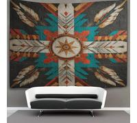 kaiyun North American Sioux Patterns Tapestry, Wall Art Aesthetic Home Decoration for Living Room Dorm 130cmx150cm