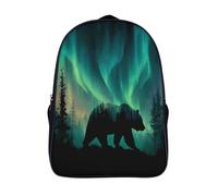 kaiyun Northern Lights Boys Girls Babies Toddler Backpack Side Hidden Pockets,Black Bear,with Adjustment Buckle Kids Travel Bag For, 16 inch