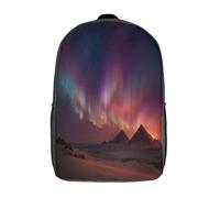 kaiyun Northern Lights in The Desert Backpack Pyramids Bookbags for Boys And Girls With,Travel School Bag Toddler Rucksack for Books And Toys 17inch