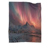kaiyun Northern Lights over A Snowy Icelandic Landscape Blanket, Perfect Sofa Bed Cover 50x60inch(127x152cm),soft And Comfortable to The Touch,suitable for Keeping The Whole Family Warm