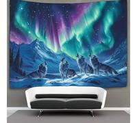 kaiyun Northern Lights Tapestry Bedroom Aesthetic - Indie Wall Tapestry Room Decor Tapestrys Tapestry Wolf Pack Wall Hanging,Wall Art 150cmx200cm