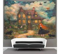 kaiyun Old House in The Clouds Tapestry Bedroom Aesthetic - Indie Wall Room Decor The Witch Wall Hanging,Wall Art 70cmx100cm